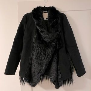 Ashley B Fur Trimmed Wool Coat